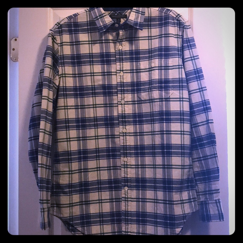 Men’s plaid botton up shirt, Banana Republic